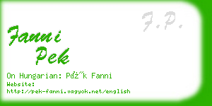 fanni pek business card